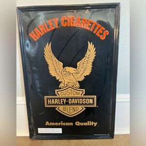Vintage 1994 Harley-Davidson Cigarette Sign - 17.5” x 26” metal, rare.